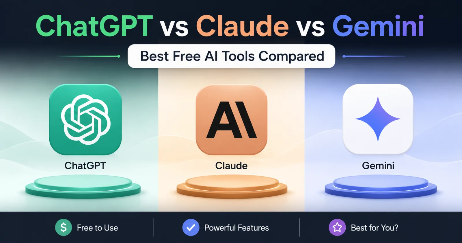 ChatGPT vs Claude vs Gemini: Best Free AI Tools Compared